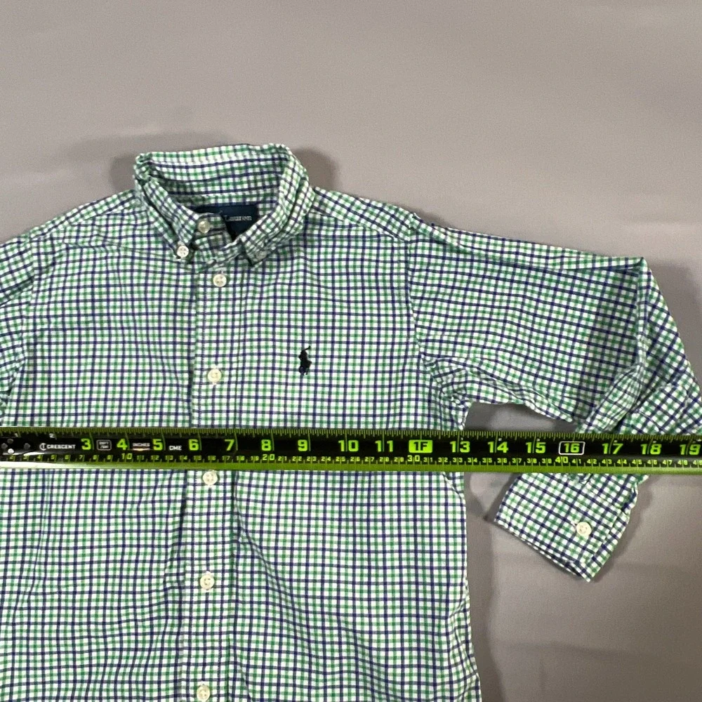 Polo Ralph Lauren Shirt Kids 5 Multicolor Gingham Check Cotton Embroidered Logo